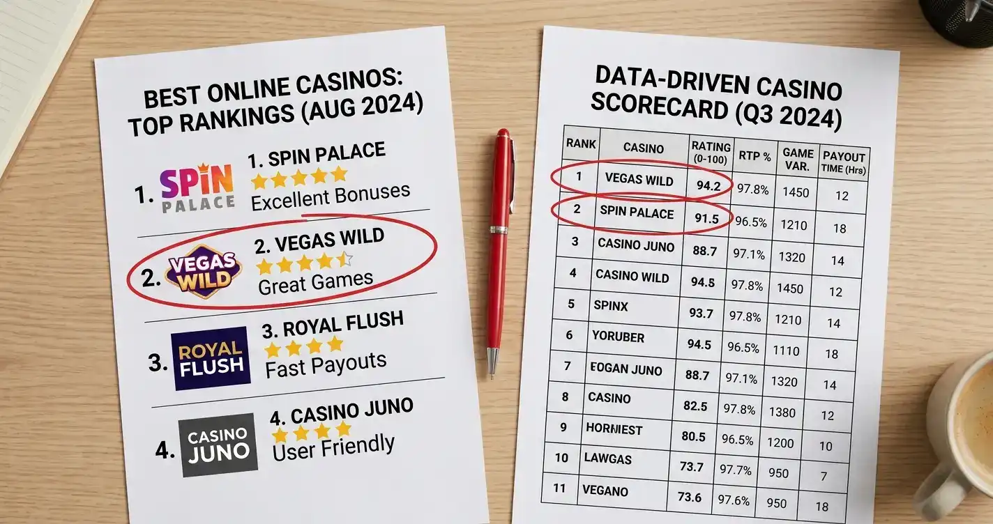 Comparison of affiliate-driven casino rankings versus data-based methodology