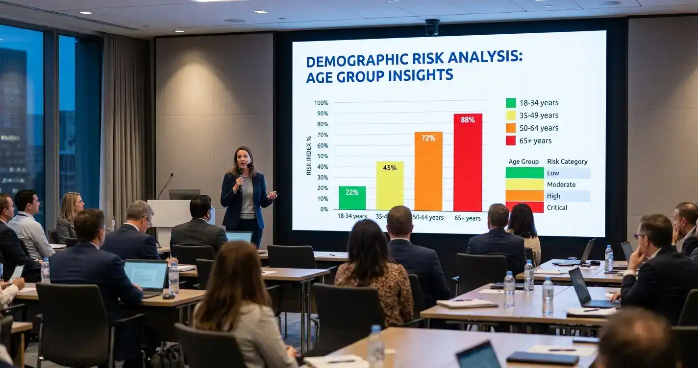 Age group gambling risk factor breakdown among UK population