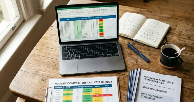 Analyst workspace with scoring framework for ranking best non-GamStop casinos