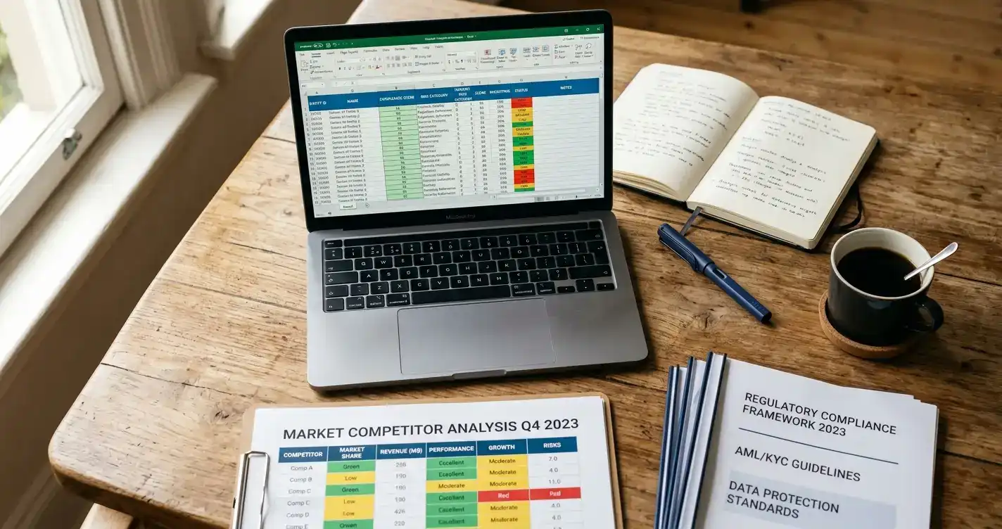 Analyst workspace with scoring framework for ranking best non-GamStop casinos