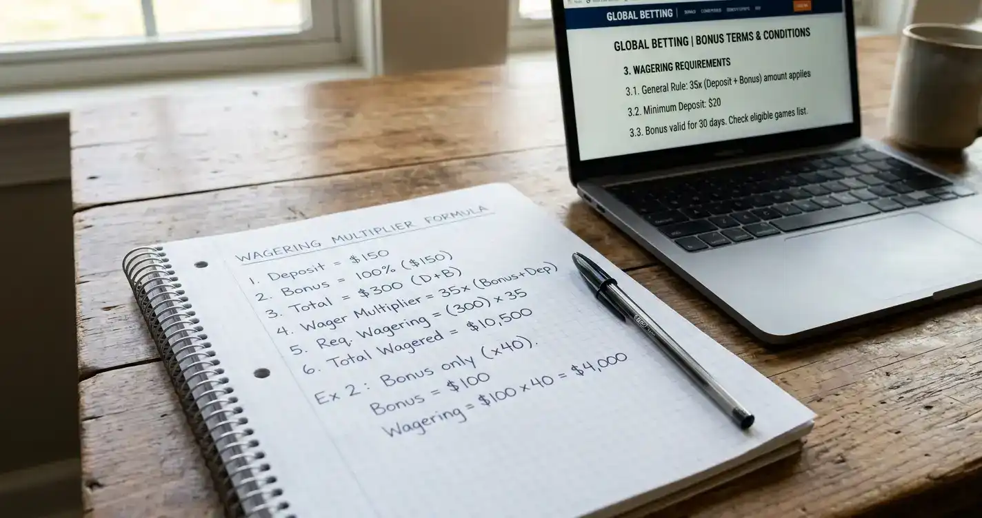 Calculating real value of no-deposit bonus with wagering requirements