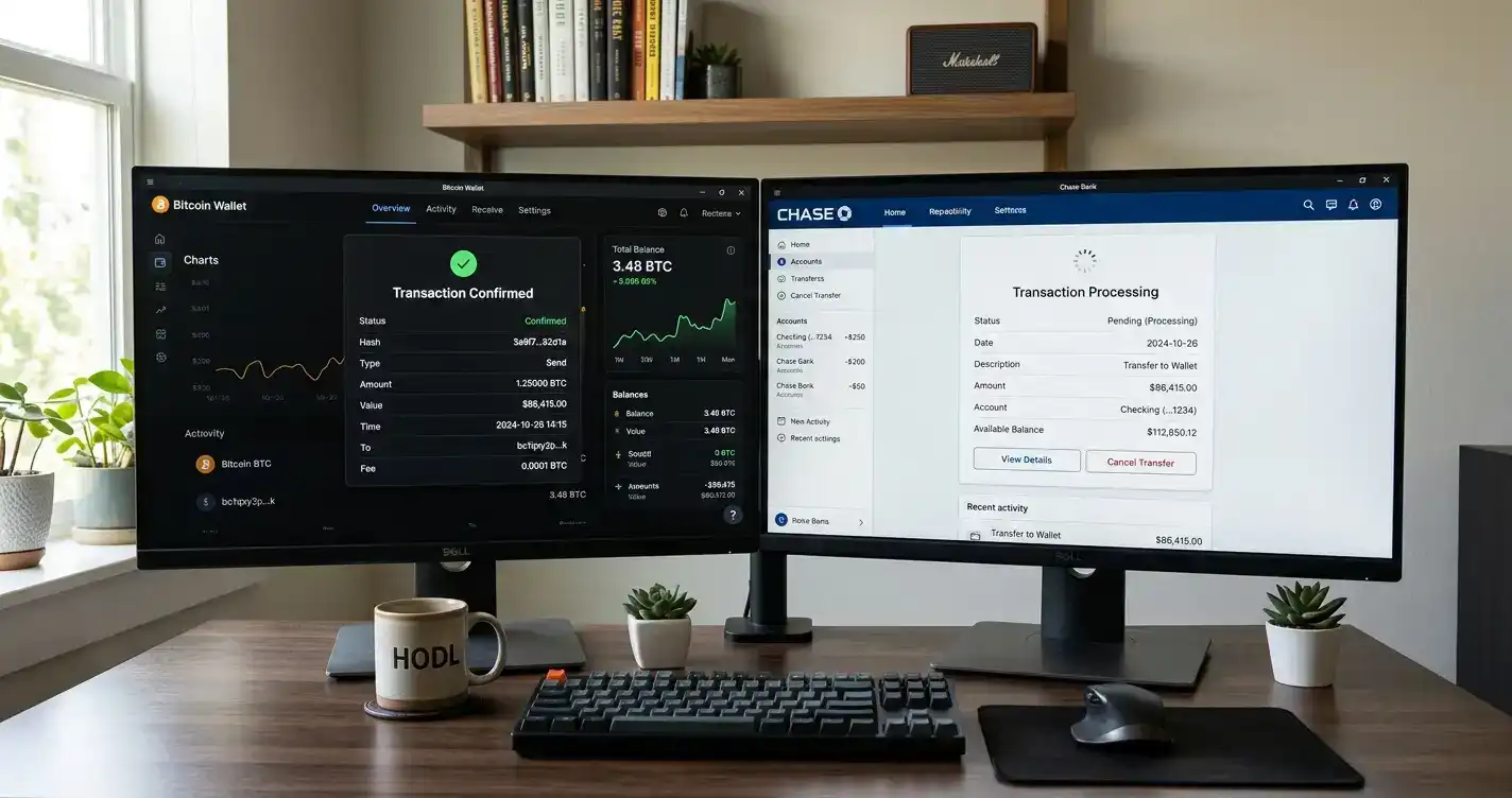 Cryptocurrency versus bank wire withdrawal speed comparison