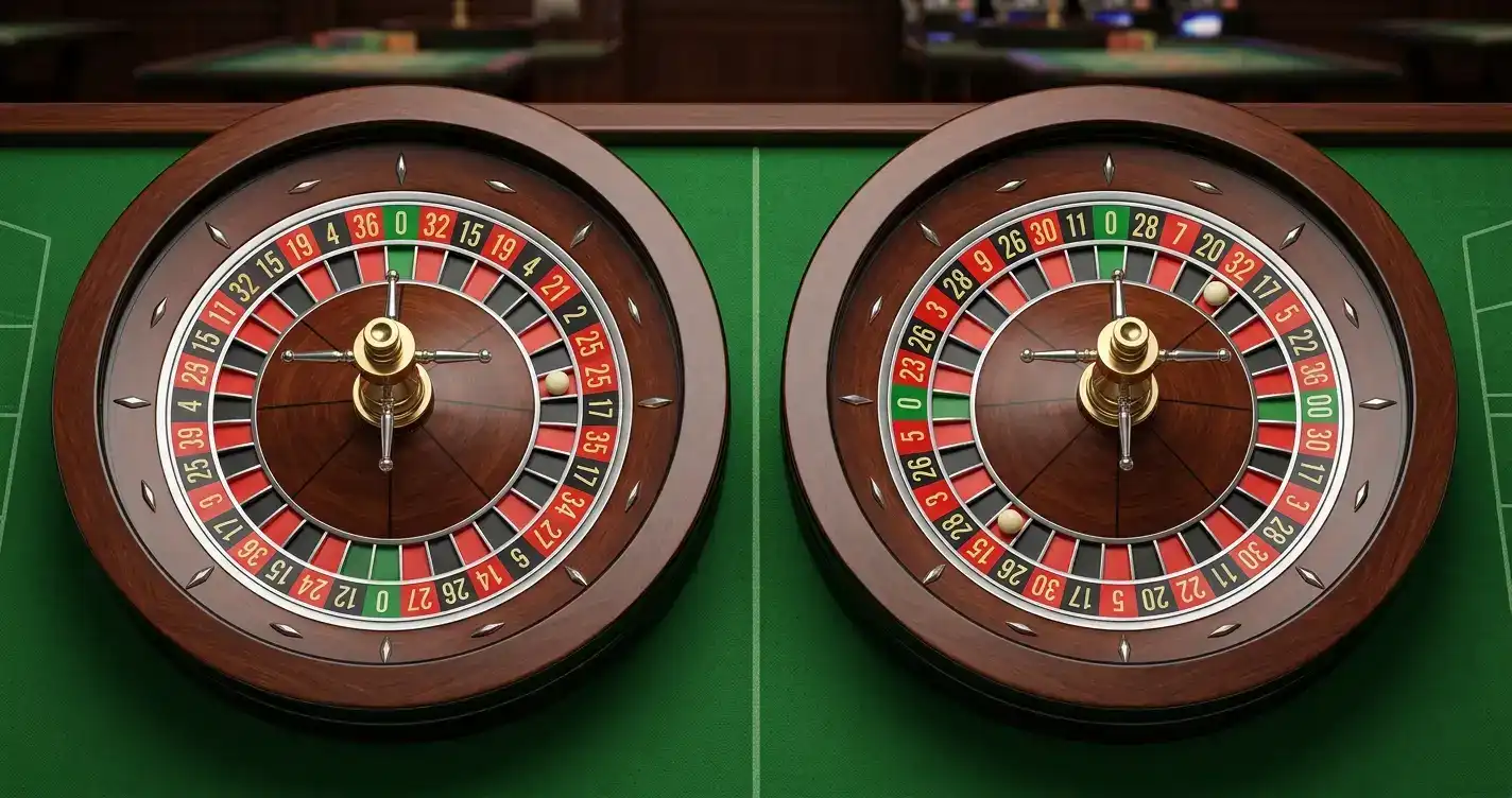 European and American roulette wheel variants comparison