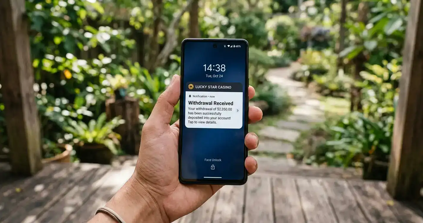 E-wallet withdrawal confirmation from non-GamStop casino account