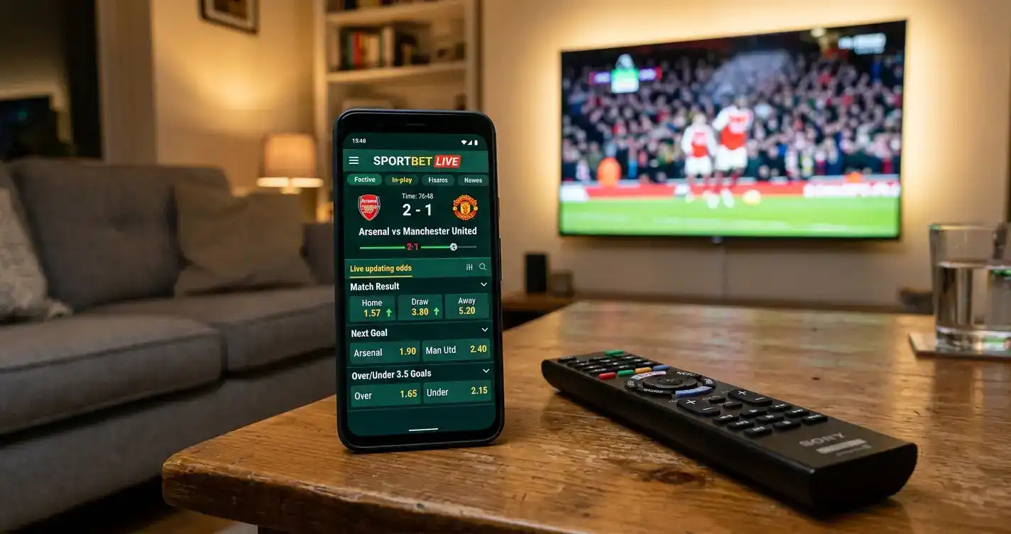 Live sports betting on mobile device at non-GamStop sportsbook