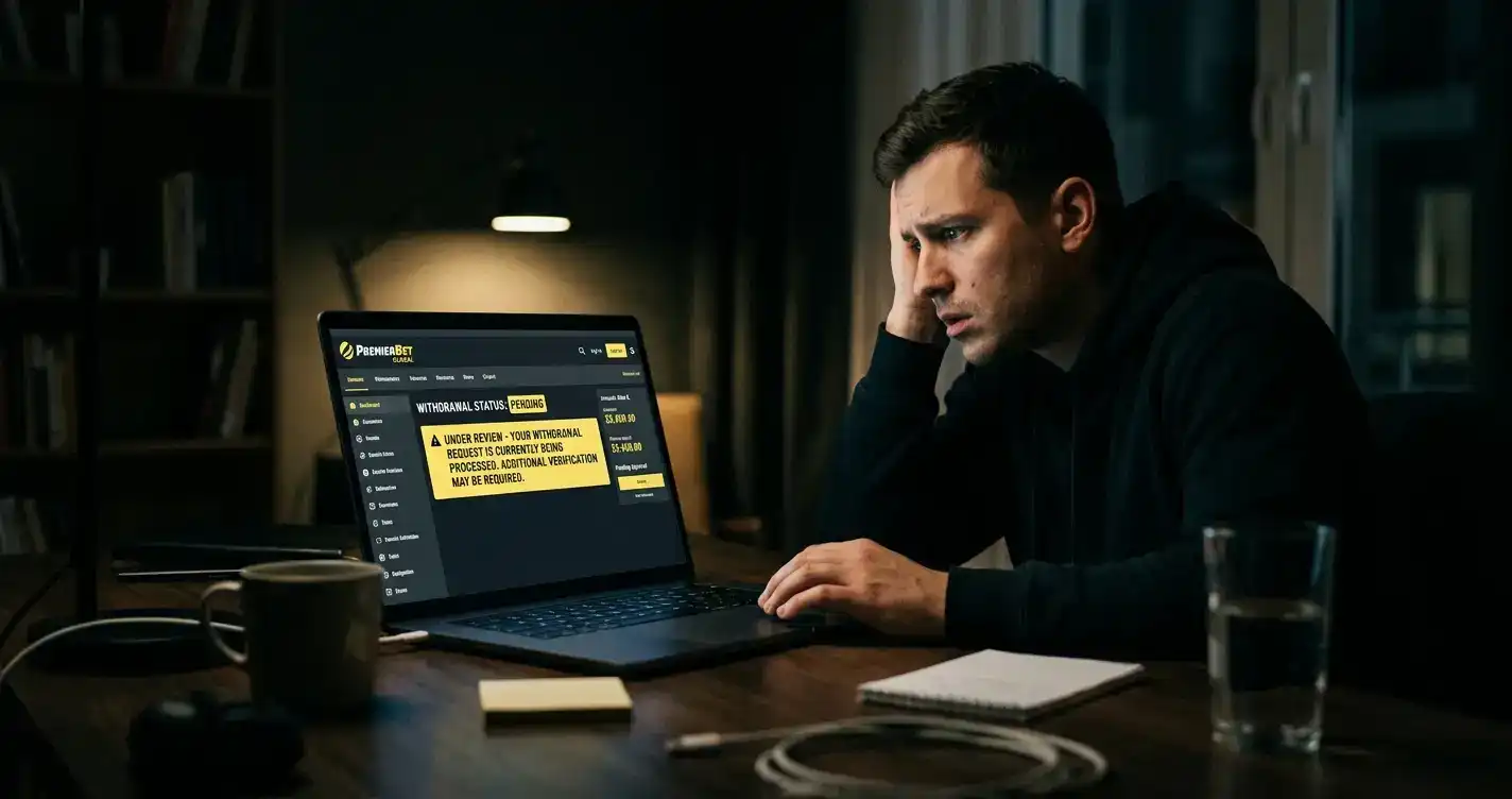 Risk warning for offshore sports betting including delayed payouts