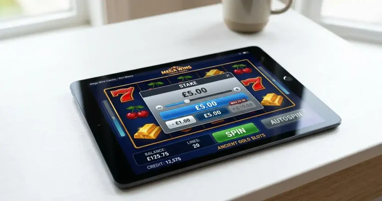 UK online slot stake limits showing five and two pound caps