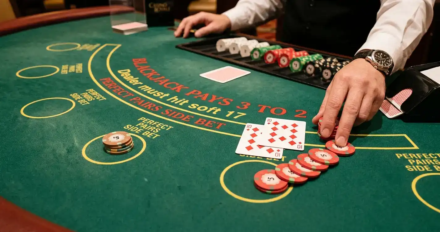 Perfect Pairs side bet option at non-GamStop blackjack table