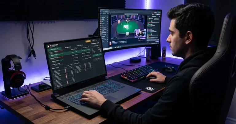 Online poker tournament at non-GamStop site with player pool