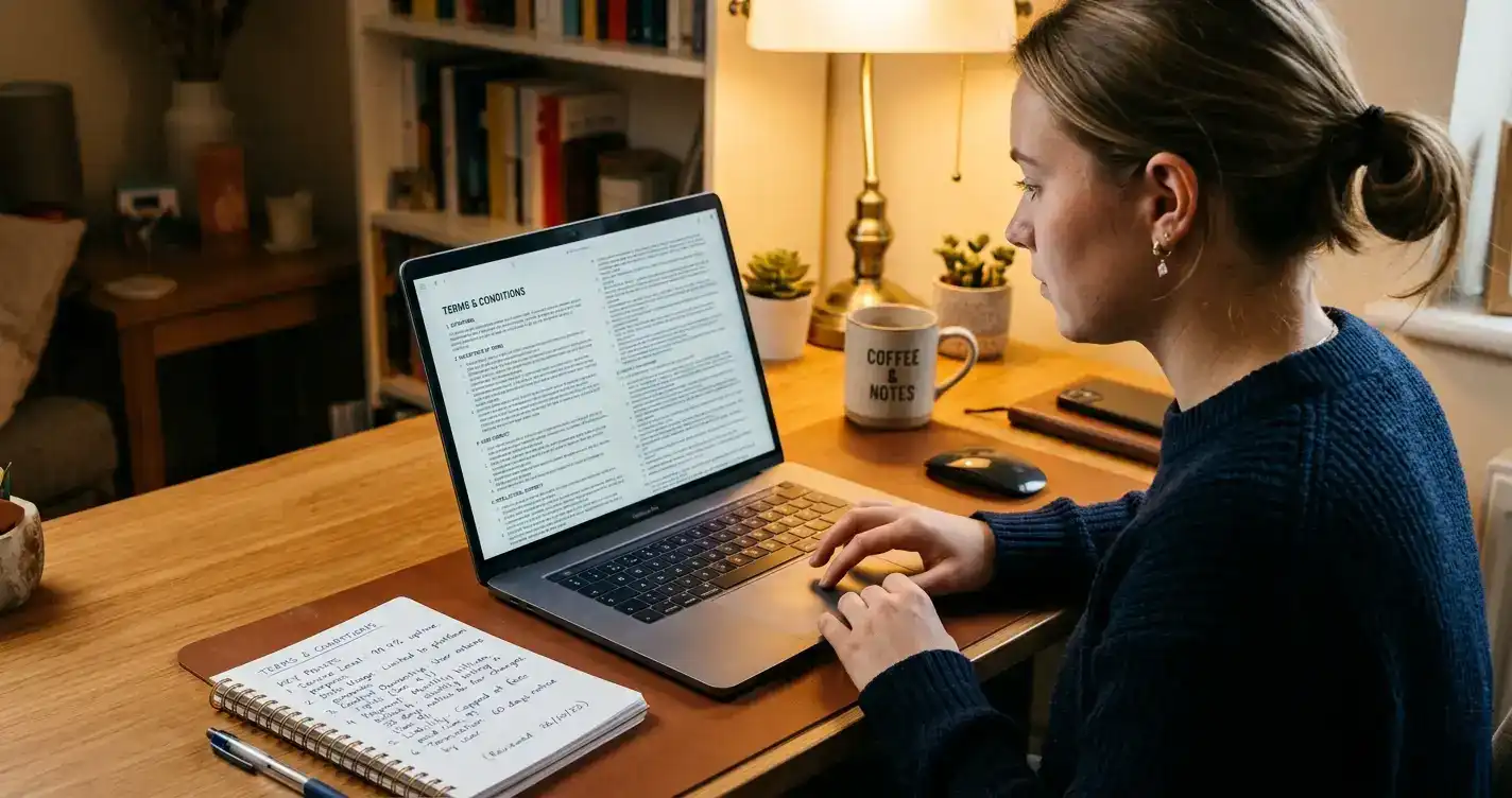 Reviewing casino terms and conditions before making first deposit