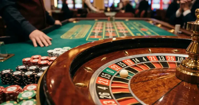 Roulette table at non-GamStop casino with European wheel variant