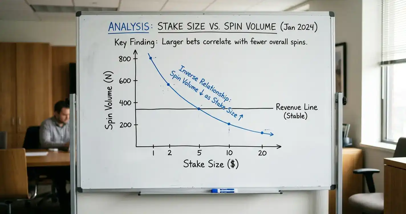 Spin volume increase despite lower stakes creating revenue paradox