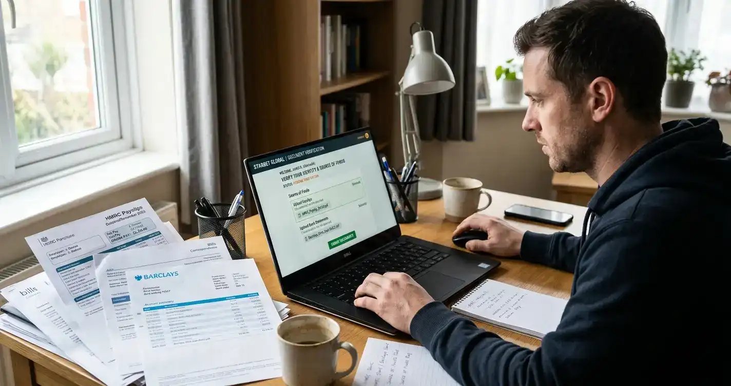 UKGC financial risk assessment process showing document requirements