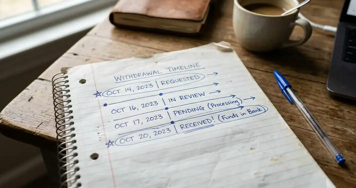 Tracking withdrawal timeline from request to completion